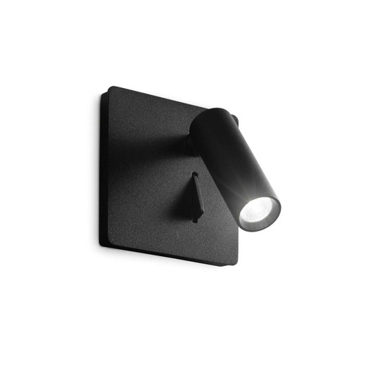 Ideal-Lux Lite AP Black Adjustable LED Wall Spotlight 