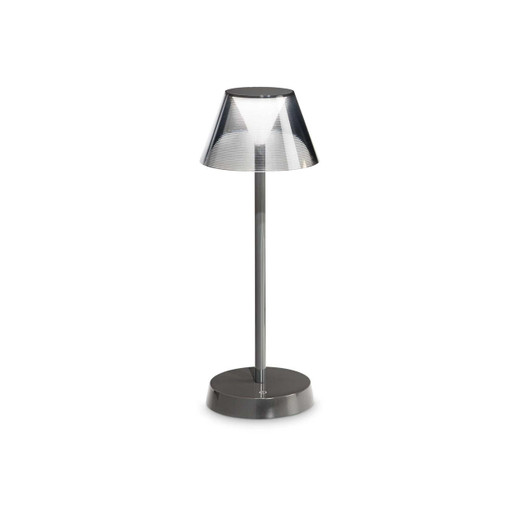 Ideal-Lux Lolita TL Grey with Acrylic Shade IP54 LED Portable Table Lamp 