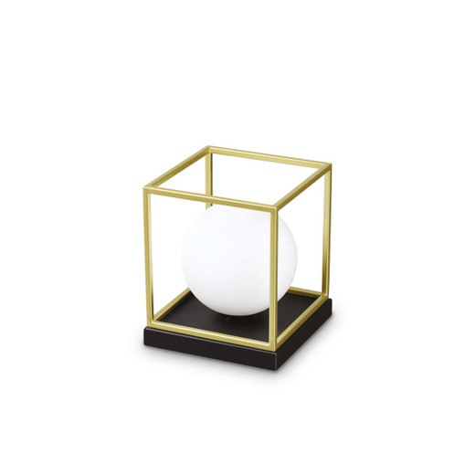 Ideal-Lux Lingotto TL1 Brass with White Sphere 22cm Table Lamp 