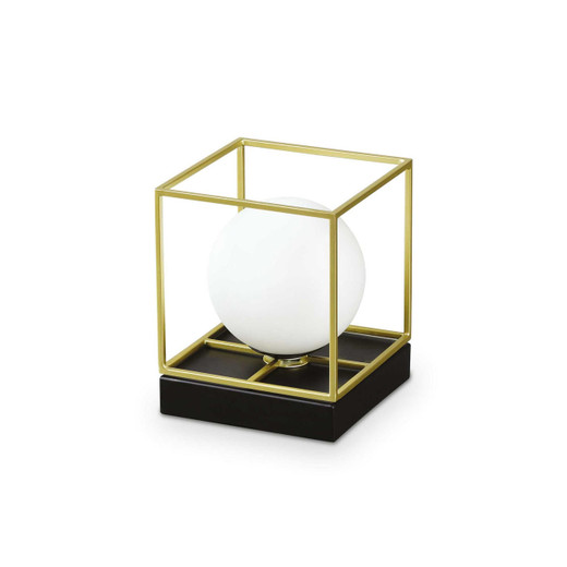 Ideal-Lux Lingotto TL1 Brass with White Sphere 15cm Table Lamp 