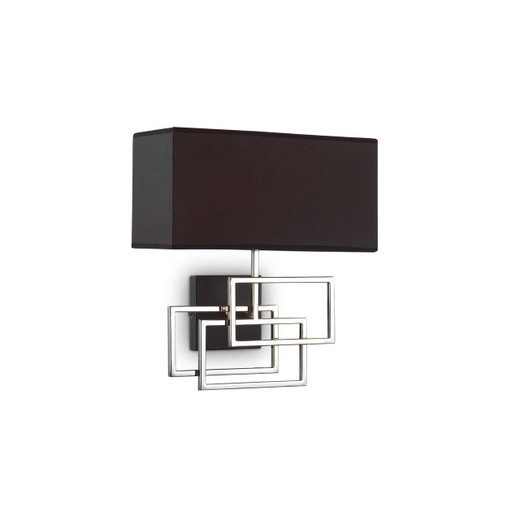 Ideal-Lux Luxury AP1 Chrome with Black Shade Wall Light 