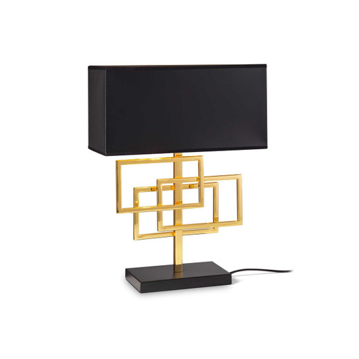 Ideal-Lux Luxury TL1 Brushed Brass with Black Shade Table Lamp 