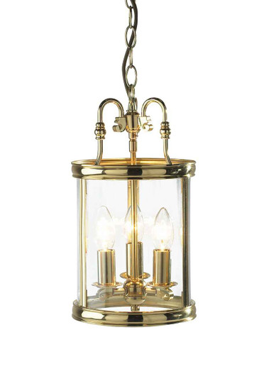 Lambeth Circular Hall Polished Brass Dual Mount Lantern