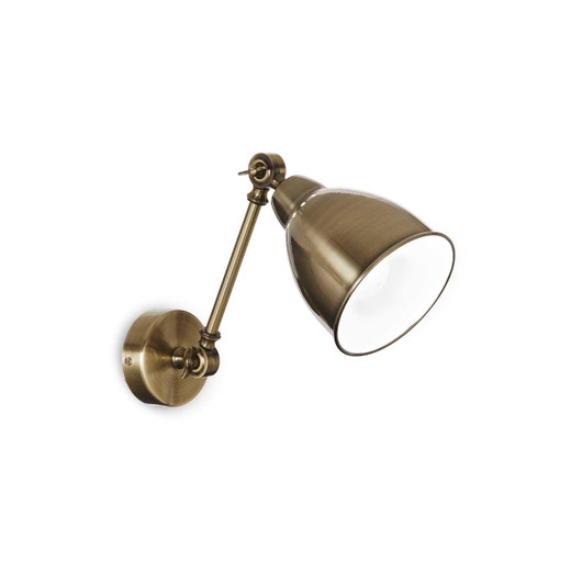 Ideal-Lux Newton AP1 Antique Brass Adjustable Wall Spotlight 