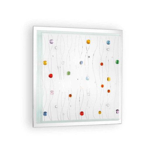 Ideal-Lux Ocean PL3 3 Light Coloured Buttons Flush Ceiling or Wall Light 