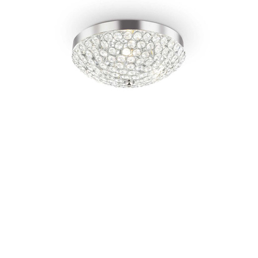 Ideal-Lux Orion PL5 5 Light Chrome with Crystal Flush Ceiling Light 