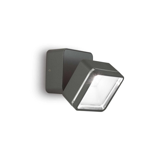 Ideal-Lux Omega AP Anthracite Square Adjustable 4000K IP54 LED Wall Light 