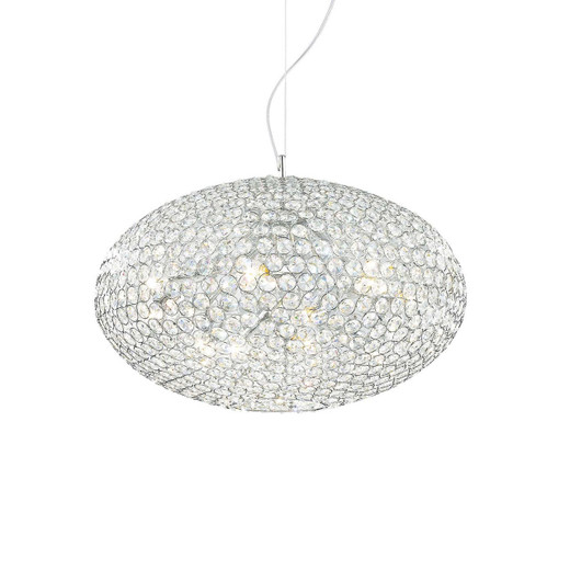 Ideal-Lux Orion SP8 8 Light Chrome with Crystal Sphere Pendant Light 