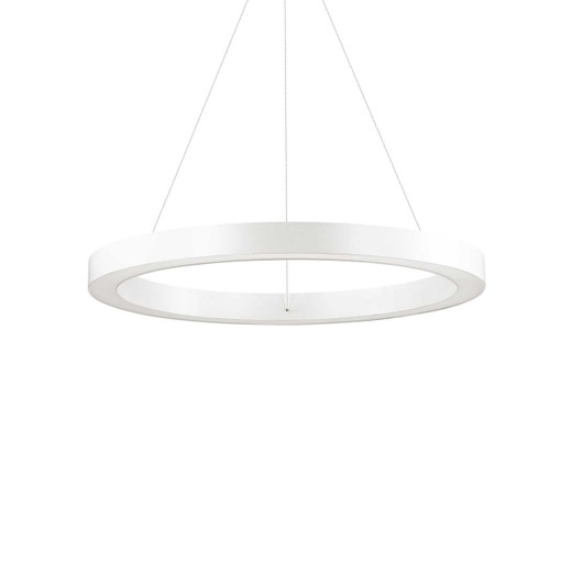 Ideal-Lux Oracle White Round  60cm LED Ringed Pendant Light 