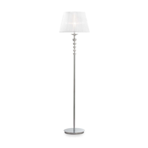 Ideal-Lux Pegaso PT1 Chrome with White Shade Floor Lamp 