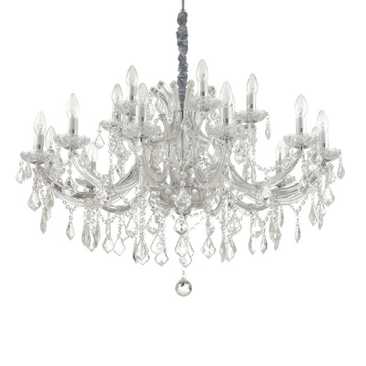 Ideal-Lux Napoleon SP18 18 Light Chrome with Crystal Chandelier 