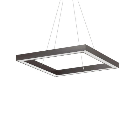Ideal-Lux Oracle Black Square 60cm LED Ringed Pendant Light 