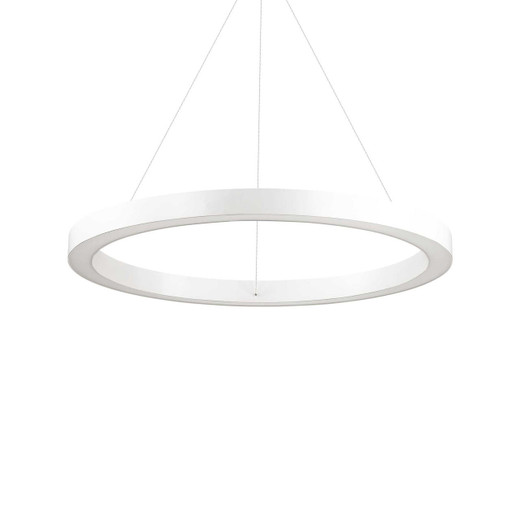 Ideal-Lux Oracle White Round 70cm LED Ringed Pendant Light 