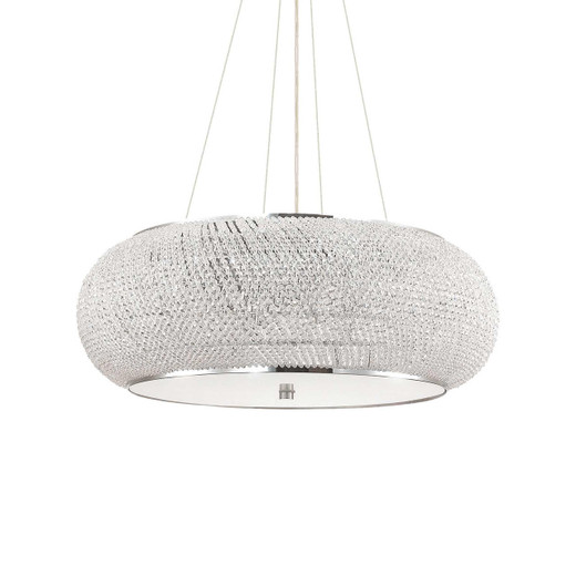 Ideal-Lux Pasha' SP14 14 Light Chrome with Crystal Diffuser Pendant Light 