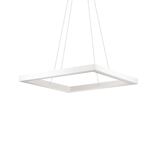 Ideal-Lux Oracle White Square 70cm LED Ringed Pendant Light 