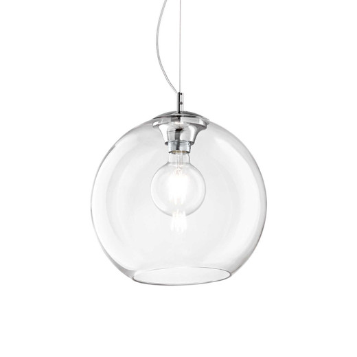 Ideal-Lux Nemo SP1 Clear Glass Sphere 40cm Pendant Light 