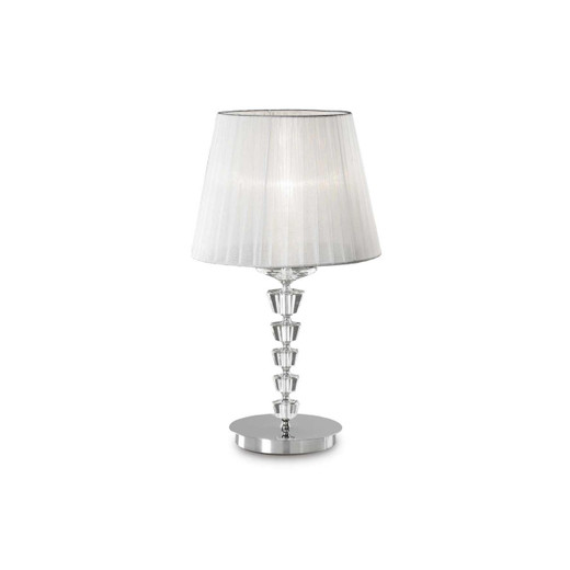 Ideal-Lux Pegaso TL1 Chrome with White Shade 40cm Table Lamp 