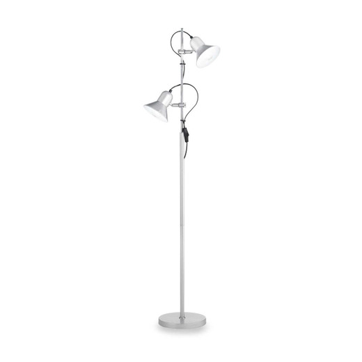 Ideal-Lux Polly PT2 2 Light Silver Floor Lamp 