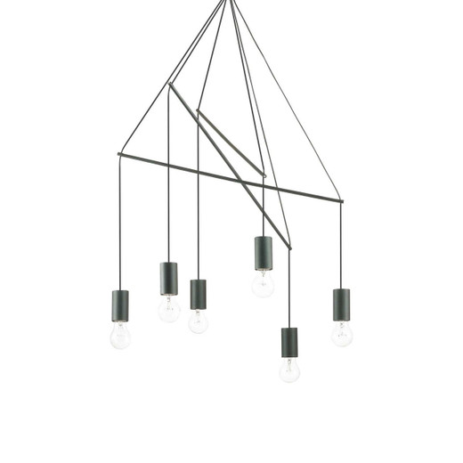 Ideal-Lux Pop SP6 6 Light Black Cluster Pendant Light 