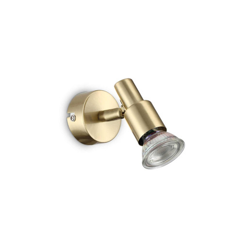Ideal-Lux Slem AP1 Satin Brass Adjustable Wall Spotlight 