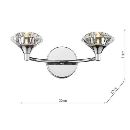 Luther Polished Chrome Crystal Double Wall Light