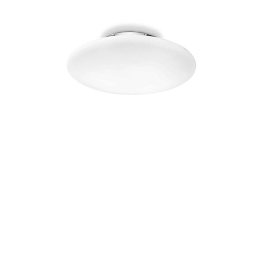 Ideal-Lux Smarties PL2 2 Light White with Opal Diffuser 40cm Flush Ceiling Light 