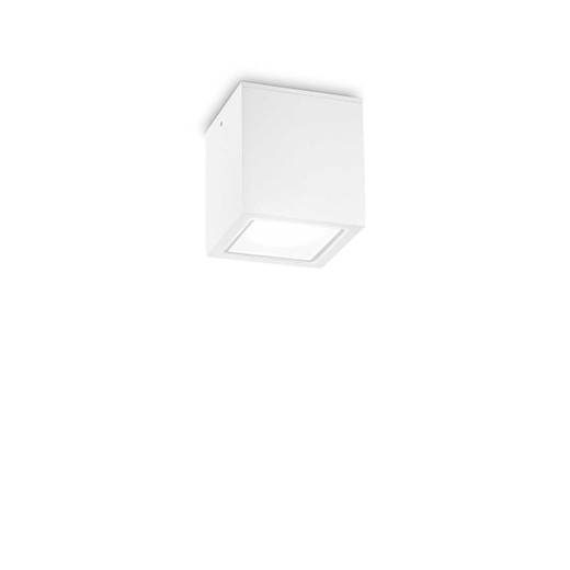 Ideal-Lux Techo PL1 White with Frosted Glass Diffuser 9.5cm Surface Ceiling Light 