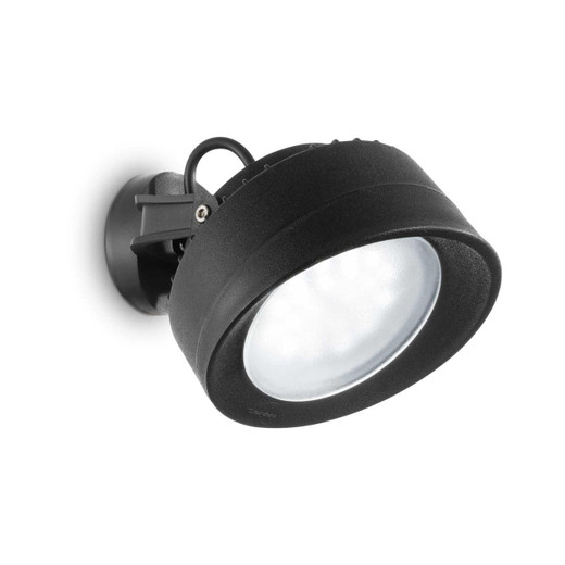 Ideal-Lux Tommy AP Black Resin with Adjustable Diffuser 4000K IP66 Wall Spotlight 