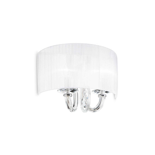 Ideal-Lux Swan AP2 2 Light Chrome with White Diffuser Wall Light 