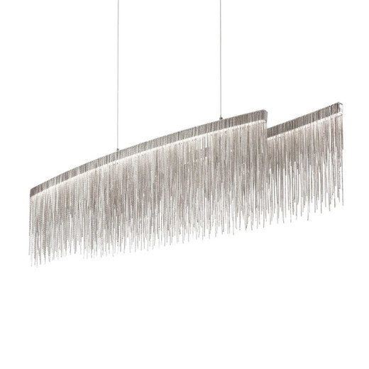 Ideal-Lux Versus SP Chrome with Oval Steel Wire Bar Pendant Light 