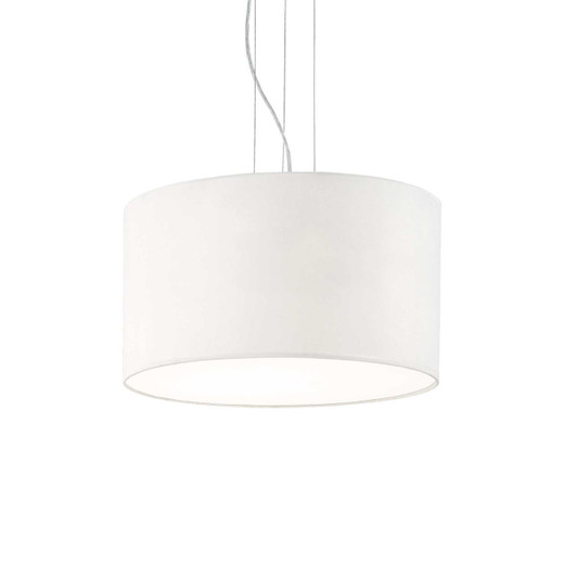 Ideal-Lux Wheel SP5 5 Light White Shaded Pendant Light 