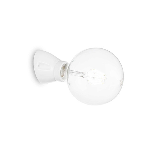 Ideal-Lux Winery AP1 White with Clear Sphere Diffuser Wall Light 
