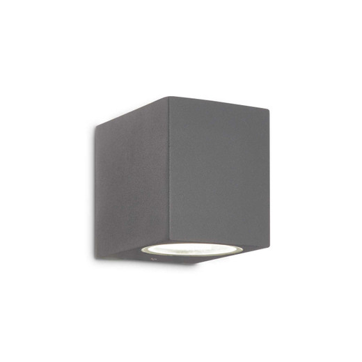 Ideal-Lux Up AP1 Anthracite with Clear Glass Diffuser Downward IP44 Wall Light 