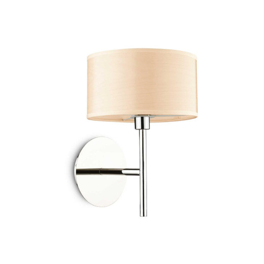Ideal-Lux Woody AP1 Chrome with Wooden Shade Wall Light 