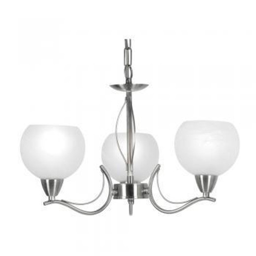 Oaks Lighting Luanda 3 Light Antique Chrome with White Opal Diffuser Dual Mount Pendant Light 