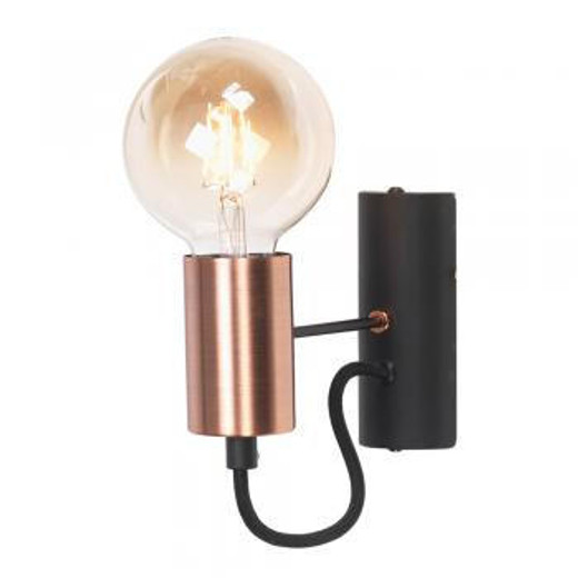 Oaks Lighting Tala Black with Copper Wall Light 