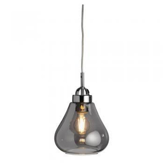 Oaks Lighting Turua Chrome with Amber Glass Pendant Light 