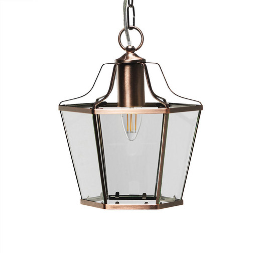 Oaks Lighting Dulverton Antique Copper Lantern Pendant Light 