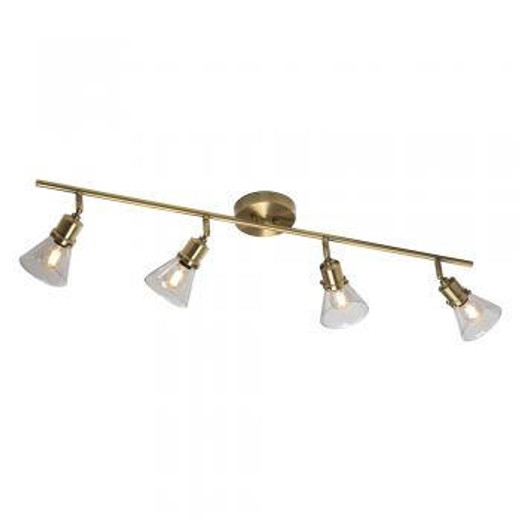 Oaks Lighting Torne 4 Light Antique Brass Adjustable Bar Ceiling Spotlight 
