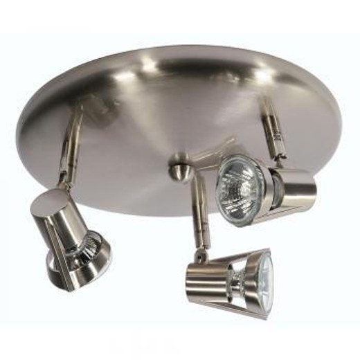 Oaks Lighting Romore 3 Light Antique Chrome Adjustable Plate Ceiling Spotlight 