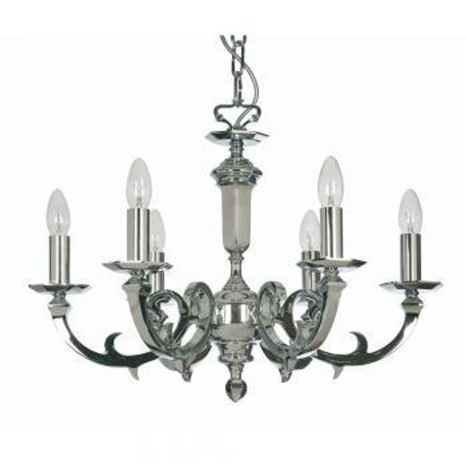 Oaks Lighting Dorchester 6 Light Polished Chrome Chandelier Pendant Light 