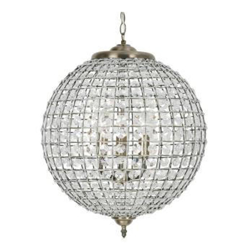 Oaks Lighting Ballon 3 Light Antique Brass 45cm Pendant Light 