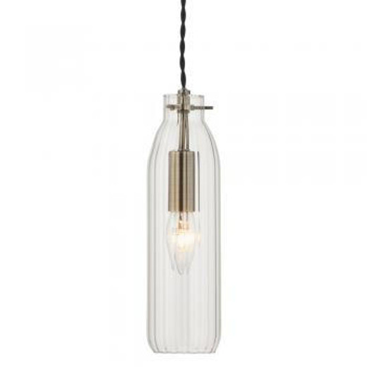 Oaks Lighting Hyperion Antique Brass with Clear Glass Pendant Light 