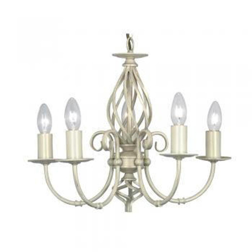 Oaks Lighting Tuscany 5 Light Ivory Dual Mount Pendant Light 