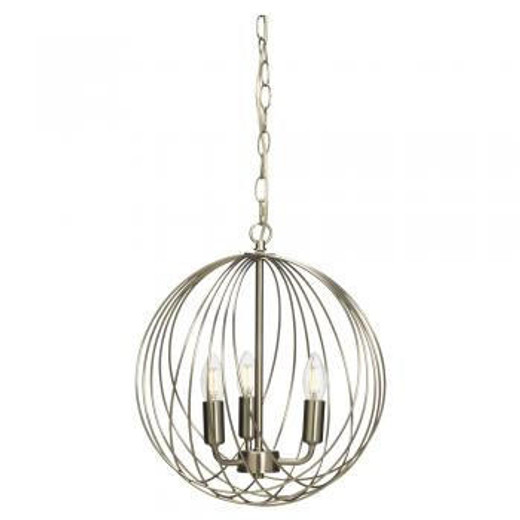 Oaks Lighting Danby 3 Light Antique Chrome Pendant Light 