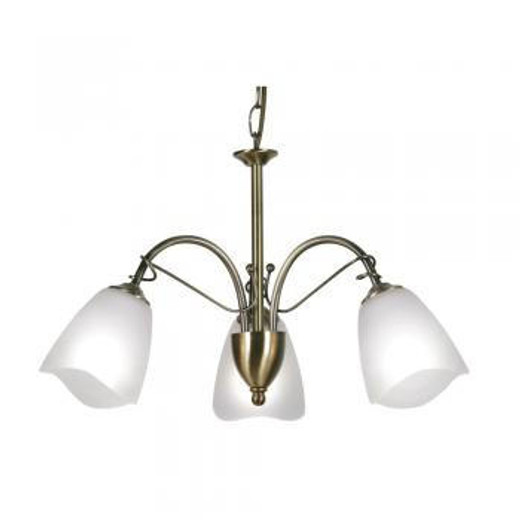 Oaks Lighting Turin 3 Light Antique Brass with Opal Glass Dual Mount Pendant Light 