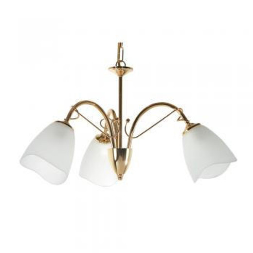 Oaks Lighting Turin 3 Light Polished Brass with Opal Glass Dual Mount Pendant Light 