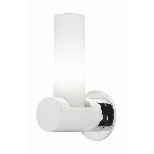 Oaks Lighting Afia Chrome with White Diffuser IP44 Bathroom Wall Light 