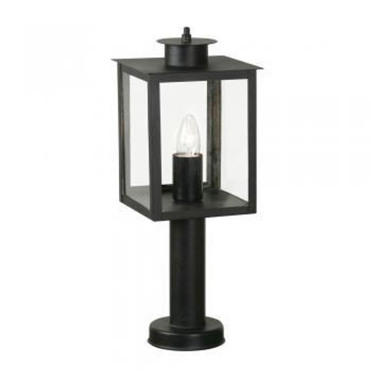 Oaks Lighting Saxton Black IP44 Pedestal Post Top Light 