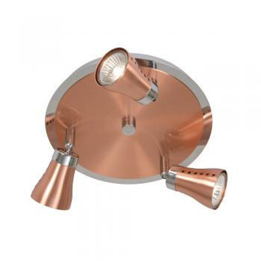 Oaks Lighting Milo 3 Light Copper Adjustable Plate Spotlight 